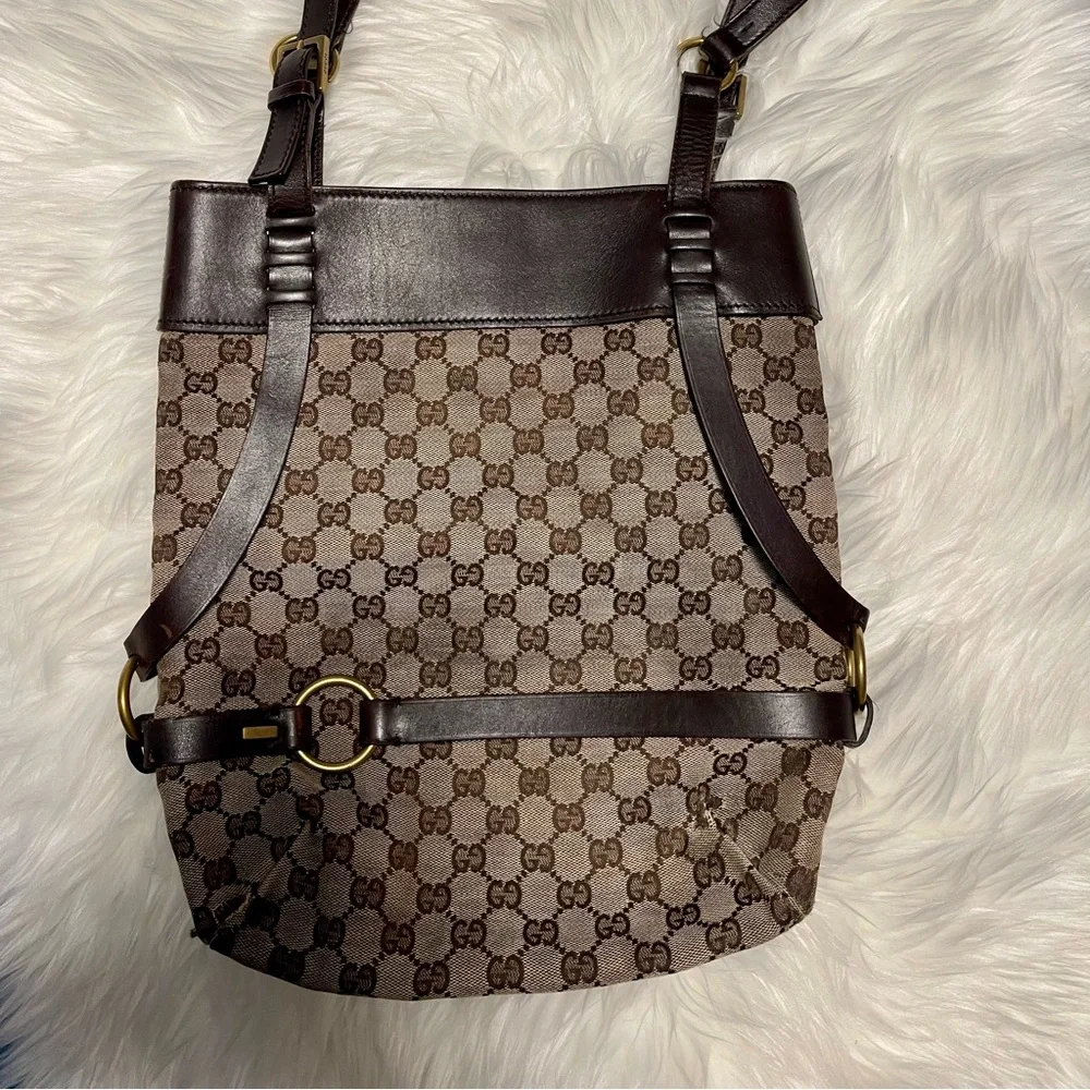 Gucci Brown GG Canvas Shoulder Bag - Picture 1 of 10